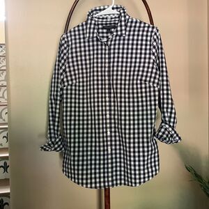 Banana Republic B & W Check Blouse